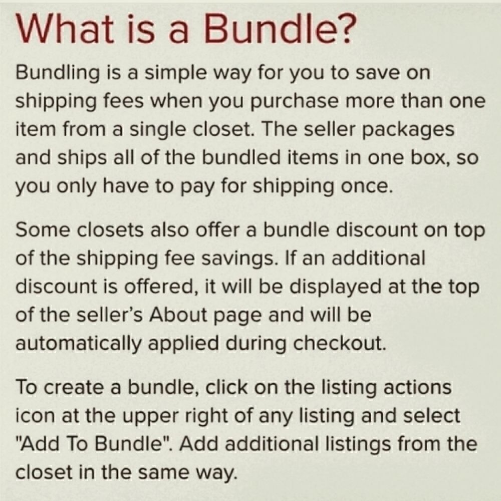 NOT FOR SALE! WHAT IS A BUNDLE?